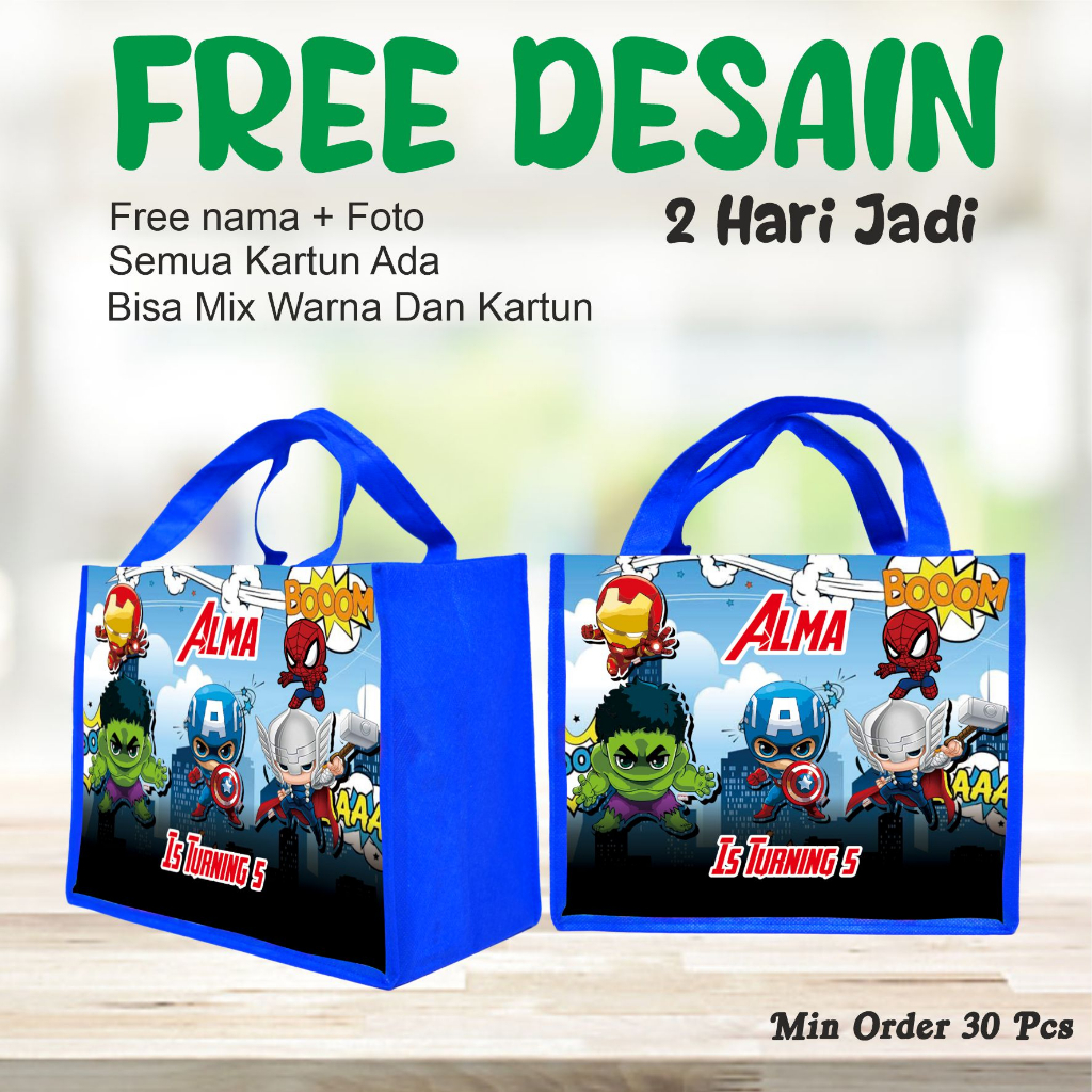 

GOODIE BAG TAS ULANG TAHUN/SOVENIR TAS RESLETING-TAS MURAH DAN PRAKTIS BISA COD