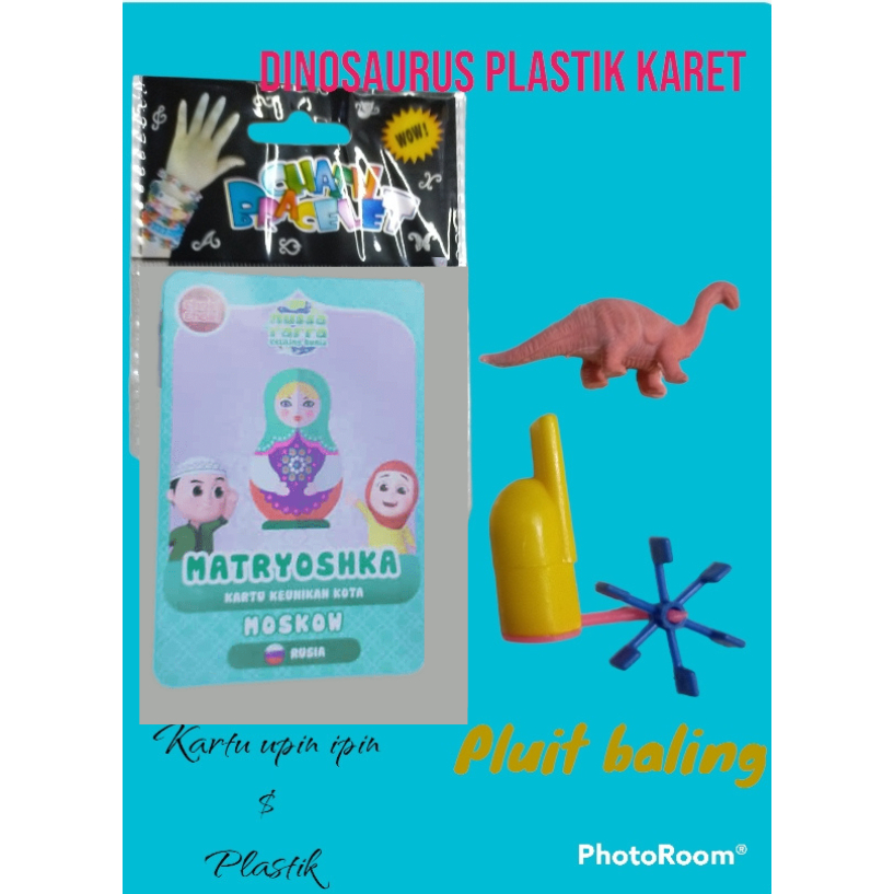 KARTU KARAKTER DINOSAURUS PLUT BALING BALING PLASTIK WARNA WARNI 1 BUNGKUS ISI 1 SET