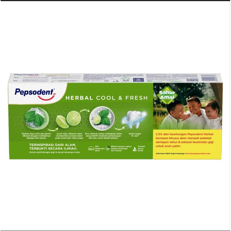 Pepsodent Herbal 190gr x 2 pcs / pasta gigi / odol pepsodent