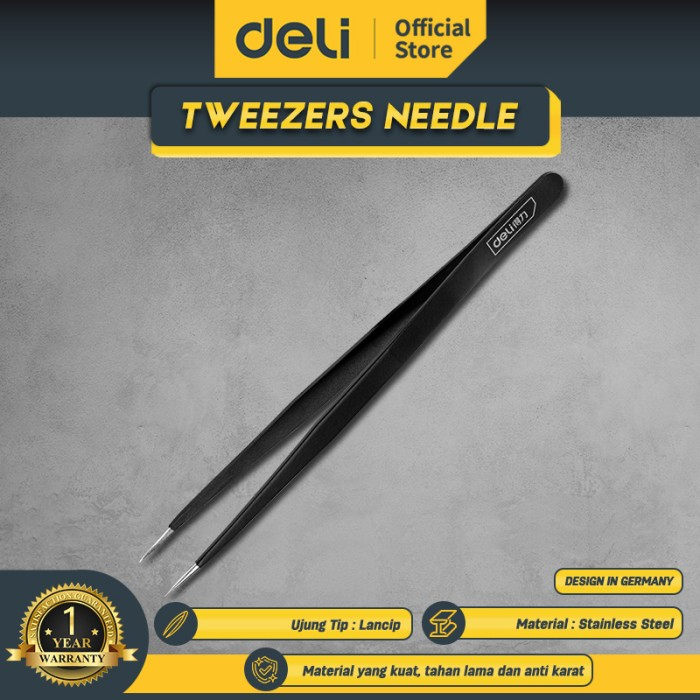Deli Pinset Tip Lengkung/Lurus Stainless Steel 120/140mm DL39610X