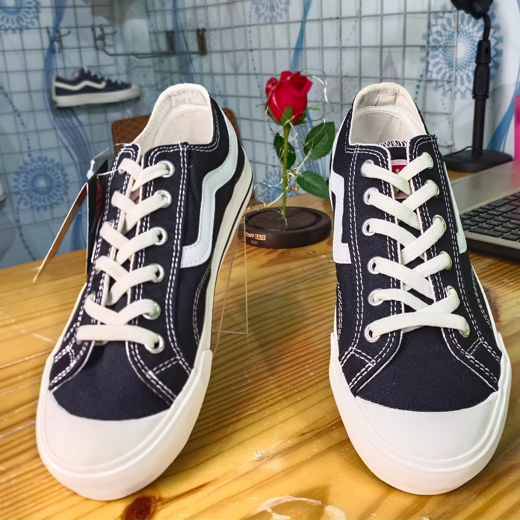 Sepatu Ventela Public Low Black Natural Ventella Original - Ventela New Public Black White Cream Ven