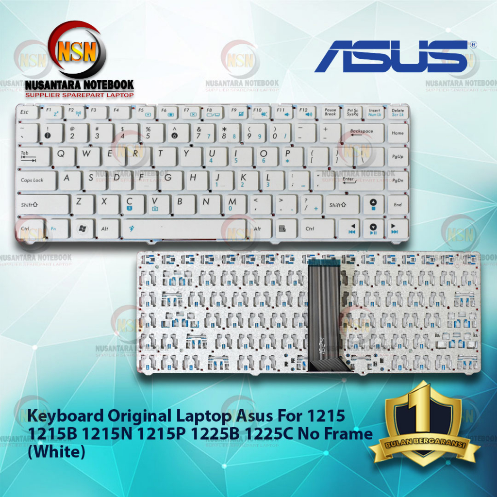 Keyboard Original Laptop Asus 1215 1215B 1215N 1215P 1225B 1225C Putih White