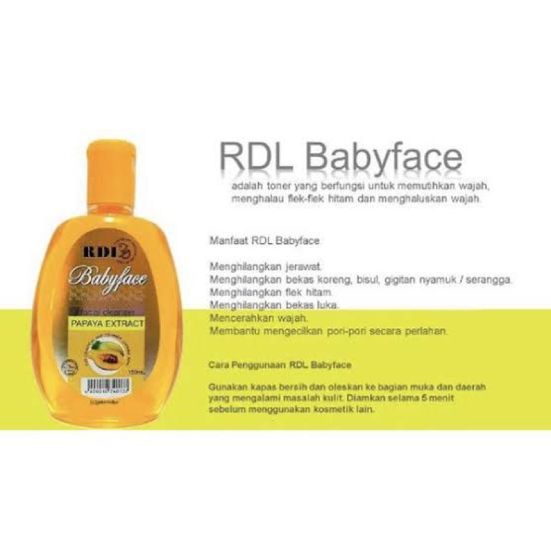 BISA COD - RDL Papaya Babyface Facial Cleanser