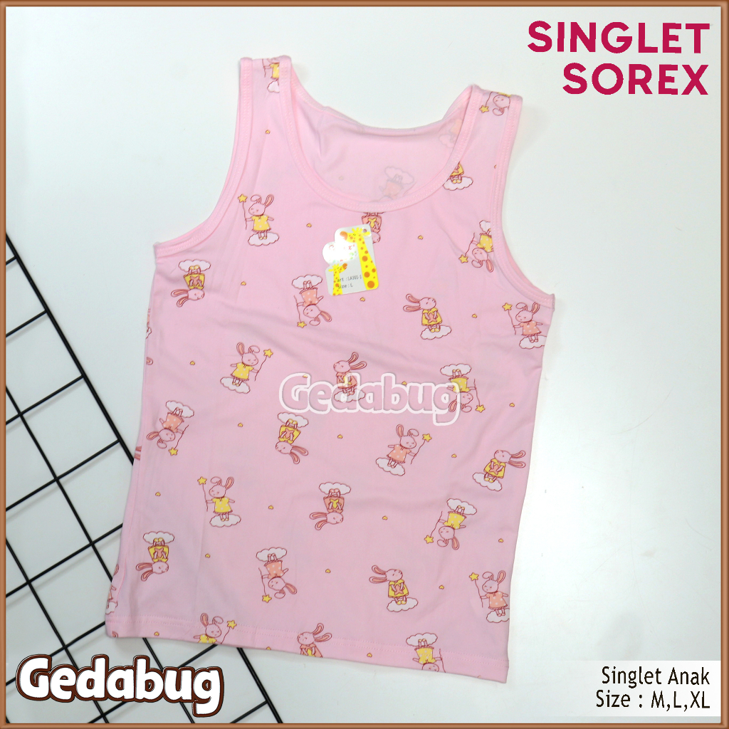 3 Pcs - Singlet Anak SOREX LA 301 | Singlet anak Super soft motif lucu | Gedabug