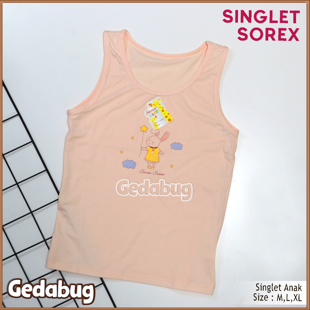 3 Pcs - Singlet Anak SOREX LA 301 | Singlet anak Super soft motif lucu | Gedabug