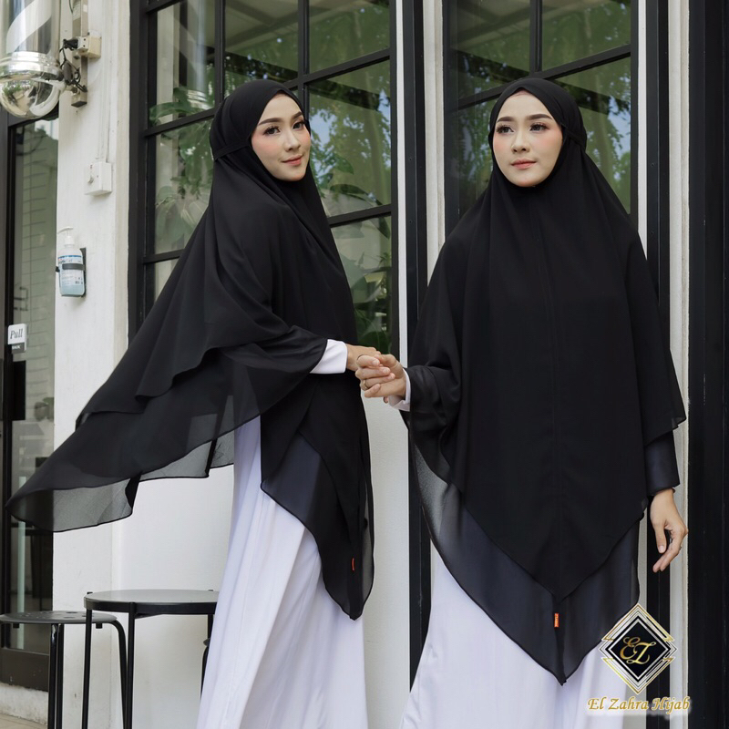 Khimar Syari Jumbo Non pet Hijab jumbo by Elzahra Hijab