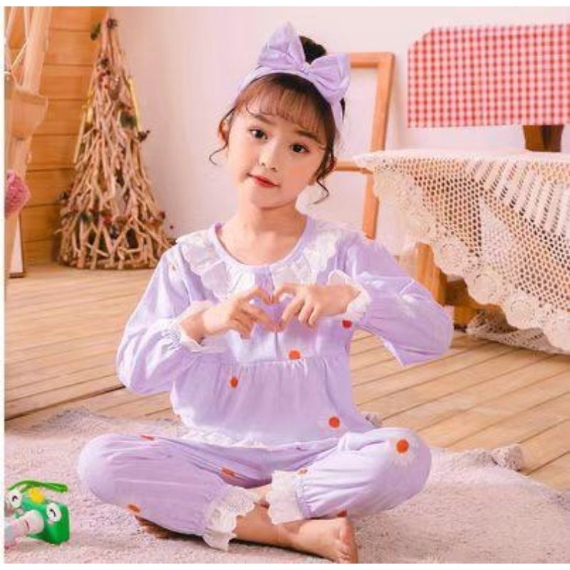 BAJU TIDUR ANAK PEREMPUAN IMPORT / STELAN PIYAMA ANAK PEREMPUAN