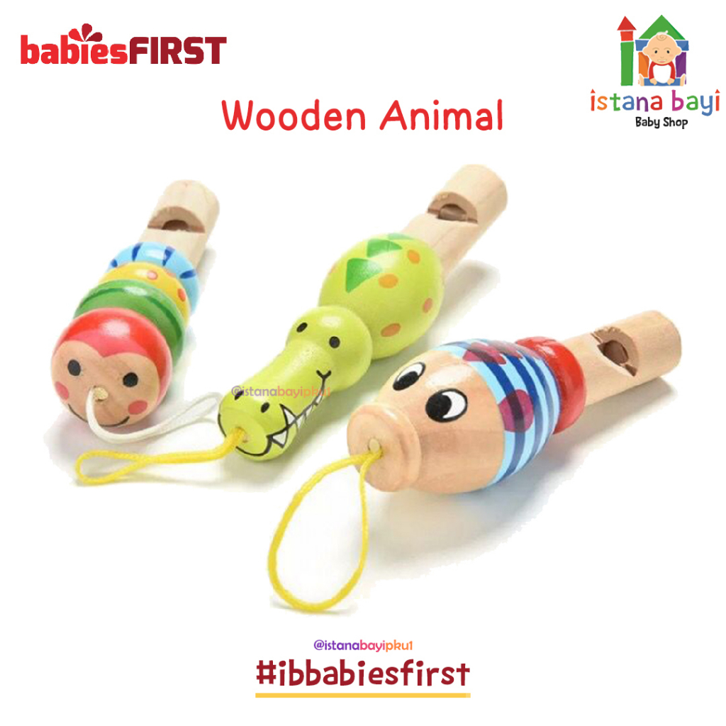 Mainan Edukasi - Baby First Wooden Animal Whistle - Mainan Wooden Animal