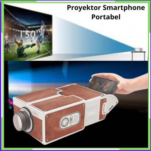 Proyektor Mini Smartphone Hape Projector Portable Ringan Bahan Karton - Alat Untuk Nonton Film Layar