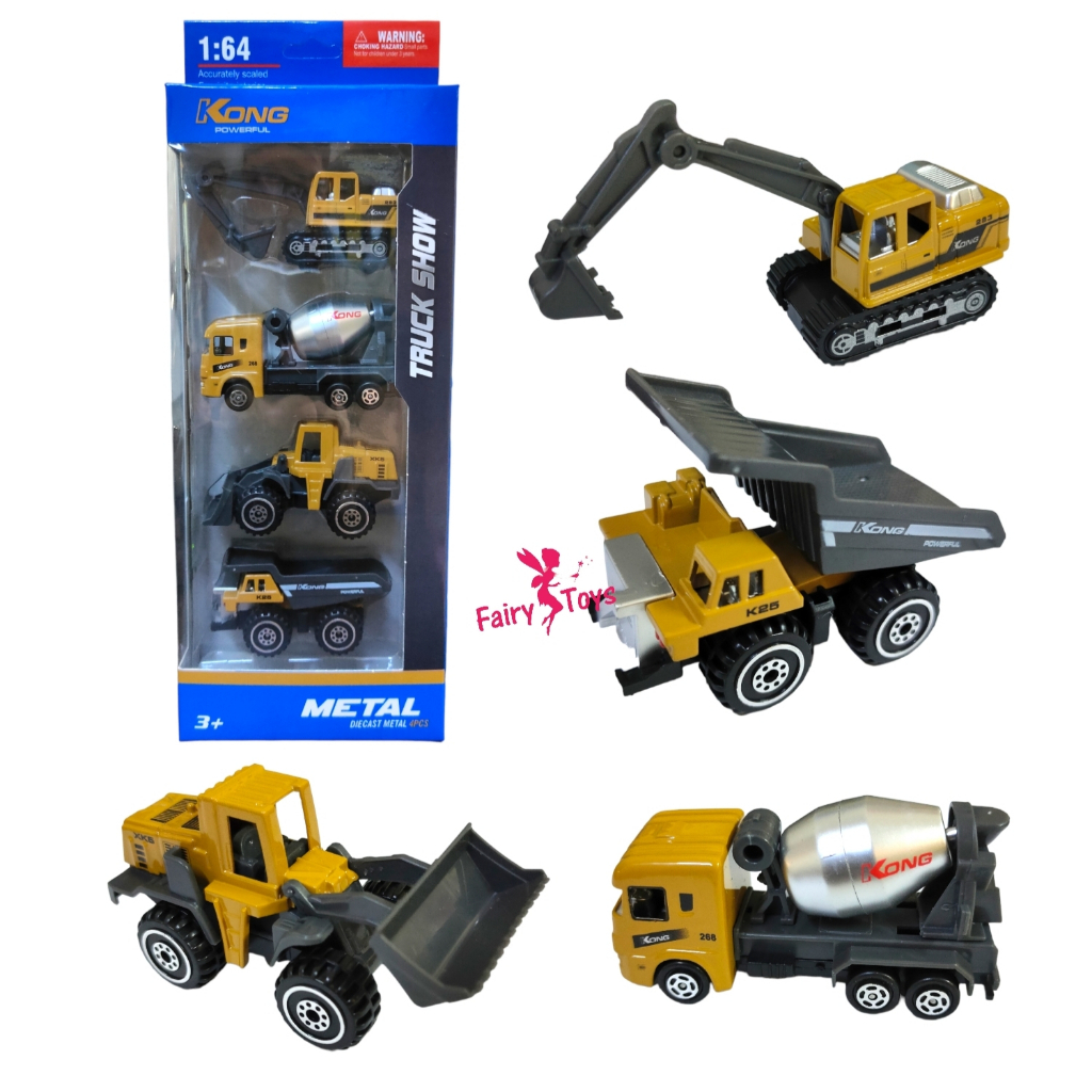 Mainan Truck Konstruksi Diecast Metal 4pcs