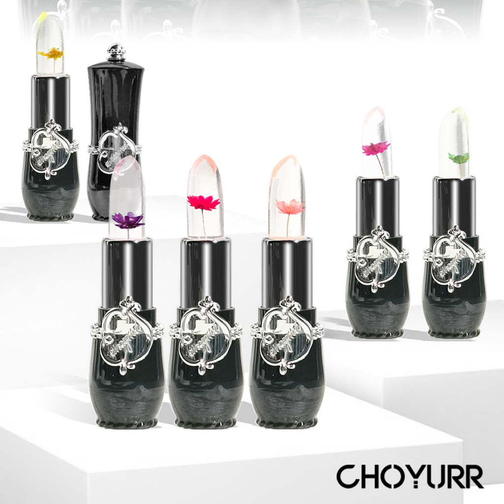 【COD】Lipstick Jelly Transparant Moisturizing Lipstick Bunga Kering  Perubahan Warna Lip Balm-CH