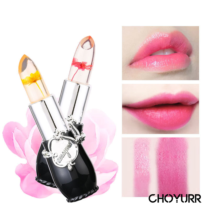 【COD】Lipstick Jelly Transparant Moisturizing Lipstick Bunga Kering  Perubahan Warna Lip Balm-CH