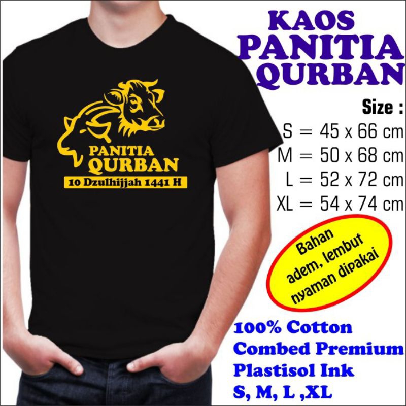 Kaos murah kaos distro murah baju distro pria t-shirt combed 30s Kaos Panitia Qurban /kaos Idul adha