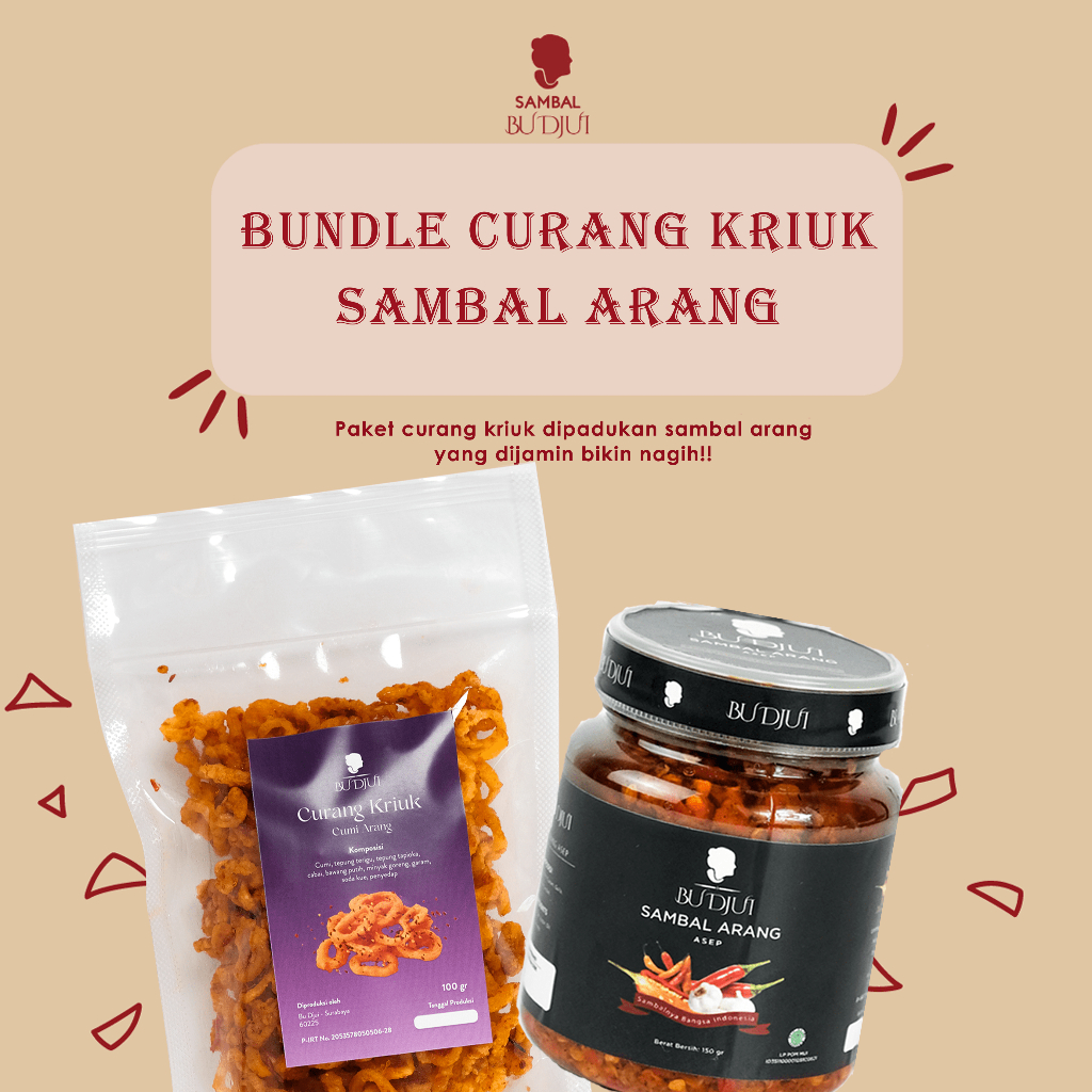 

SAMBAL BU DJUI Bundle Curang Kriuk Sambal Arang ( Curang Kriuk + Sambal Arang)