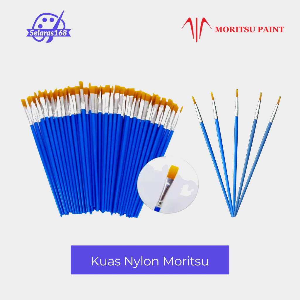 

Kuas Lukis Nylon Moritsu - Paket Kuas Lukis Cat Akrilik