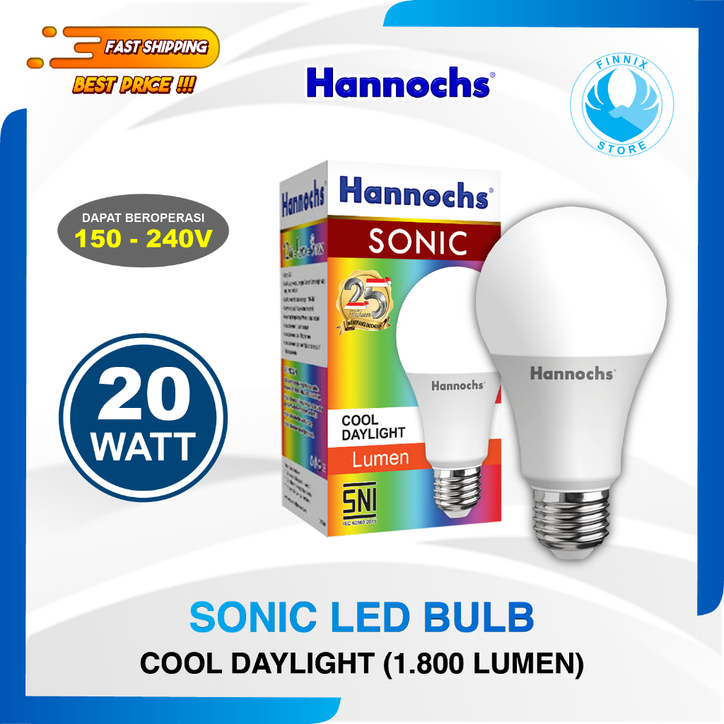 Hannochs SONIC LED Bulb 20 Watt 20watt - Bola Lampu Bohlam LED