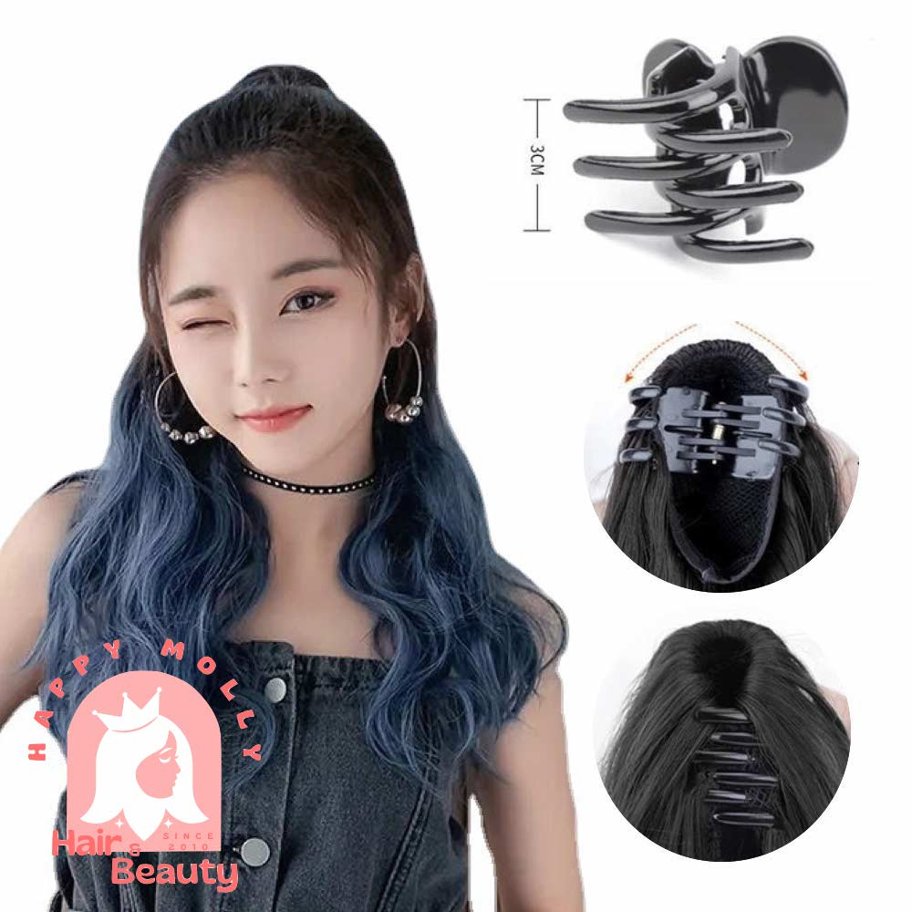 Hair Clip Ponytail Wig - Jepit Rambut Kuncir Ekor Kuda Fashion Wanita Korea - Curly - Hair Extension W8234 ( Group )