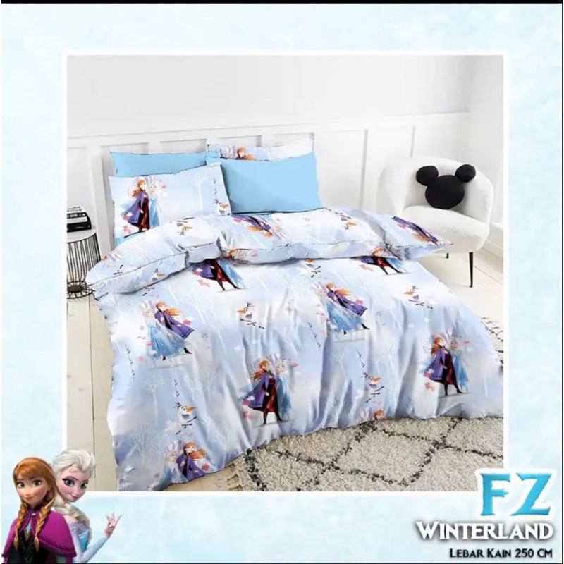 sprei star motif frozen / sprei katun homemade motif anak bisa COD / sprei katun star motif princess