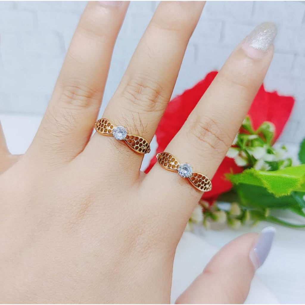 Cincin Titaium Permata Cantik Perhiasan Fashion R057/058/059/060