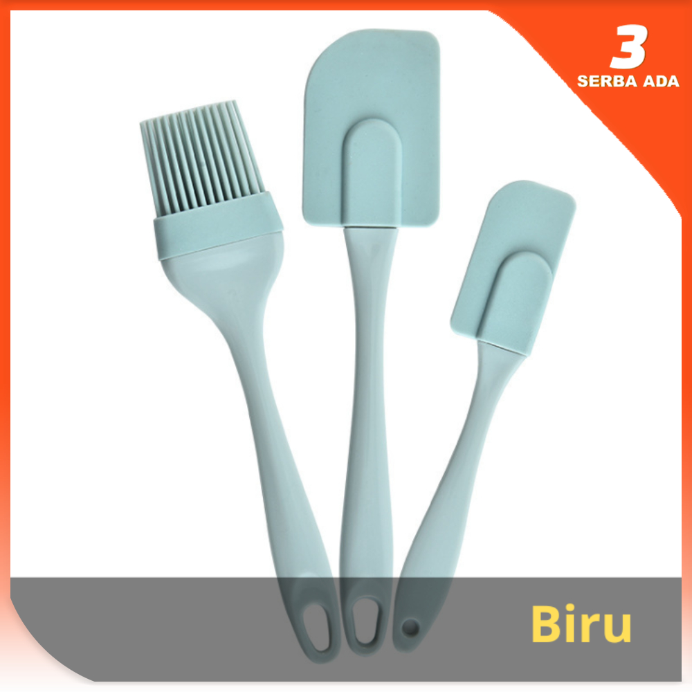 Spatula Set Silikon Tahan Panas / Spatula Kuas 3 in 1 / Spatula Tahan Panas / Alat Masak Set Anti Lengket / Kuas Silikon Tahan Panas / Kuas Tahan Panas