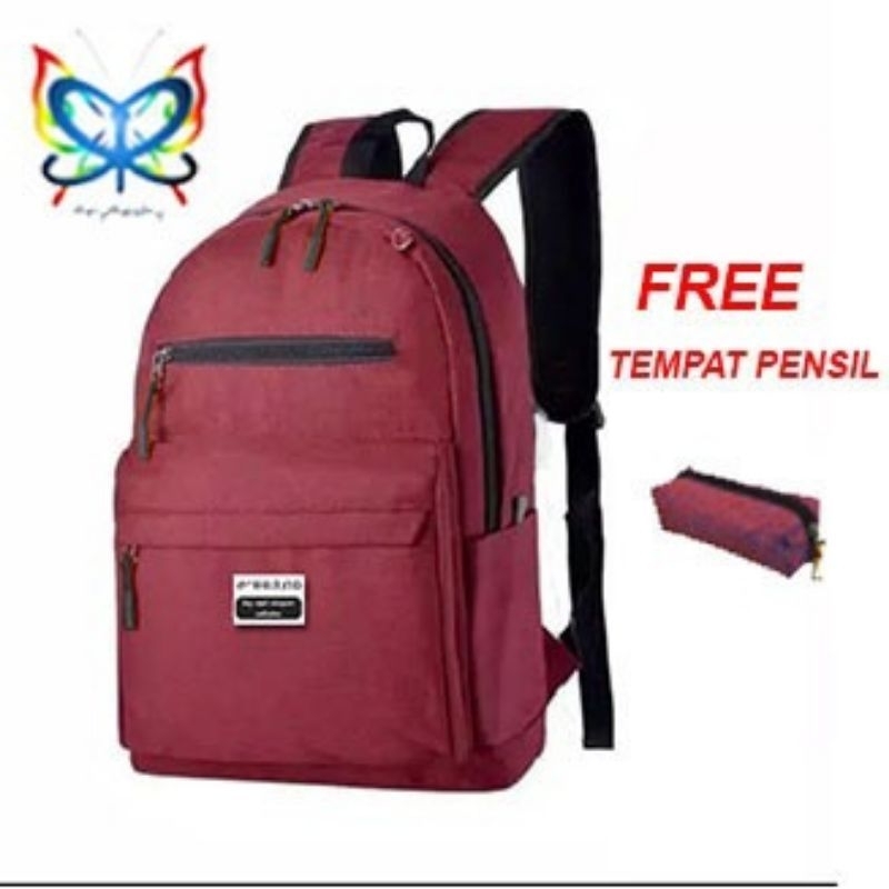 Tas Ransel Backpack Fashion Terbaru Free Tempat Pensil