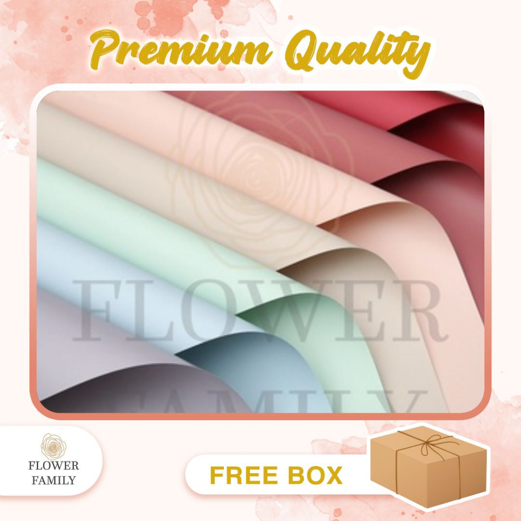 Flower Family - [20 LEMBAR] Flower Wrapping Paper / Kertas Buket Bunga Polos Korea Doff / Cellophane
