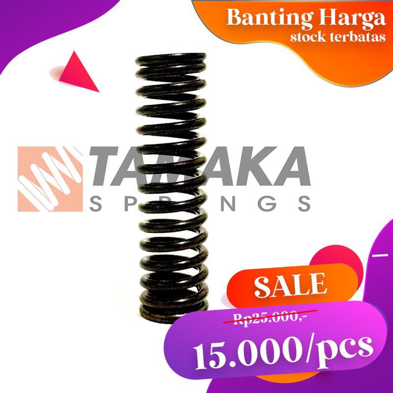 Per Spring Pegas Tekan OD 14mm Kawat 2mm Panjang 50mm Baja