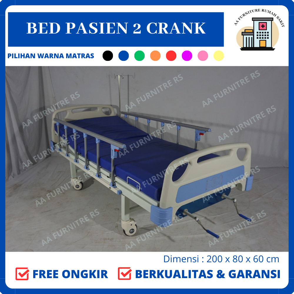 Bed Pasien 2 Crank Abs Tempat Tidur Pasien Abs 2 Crank Bed Pasien Rumah Sakit Bed Pasien Ruang Rawat