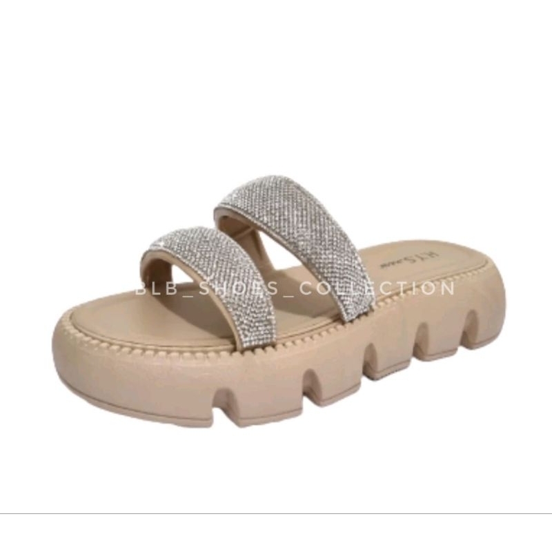 Sandal Wanita Glitter Sandal Selop Wanita Import Sandal Wedges Ban Dua Glitter Viral Sandal Cewek Ban 2 Glitter Nyaman Kekinian