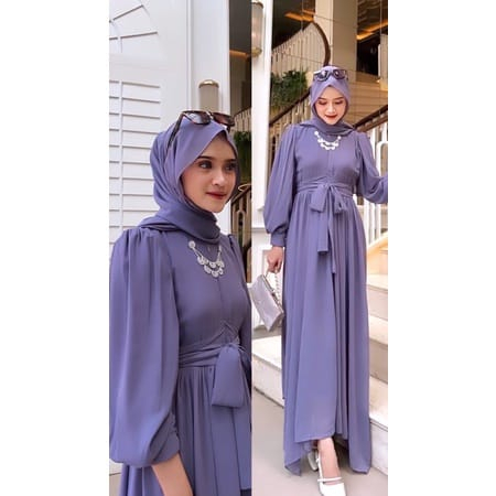 NEW Mallika Dress Gamis Maxi Ceruty Babydoll / Baju Kondangan / Dress Wanita / BAJU DEWASA MURAH TERBARU 2023