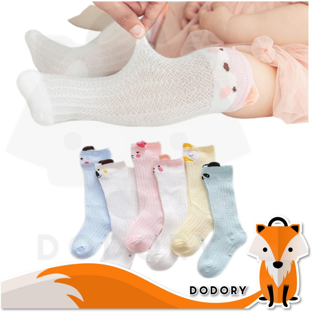 DODORY KS35 Kaos Kaki Bayi Panjang Karakter Bahan Jaring Motif Hewan