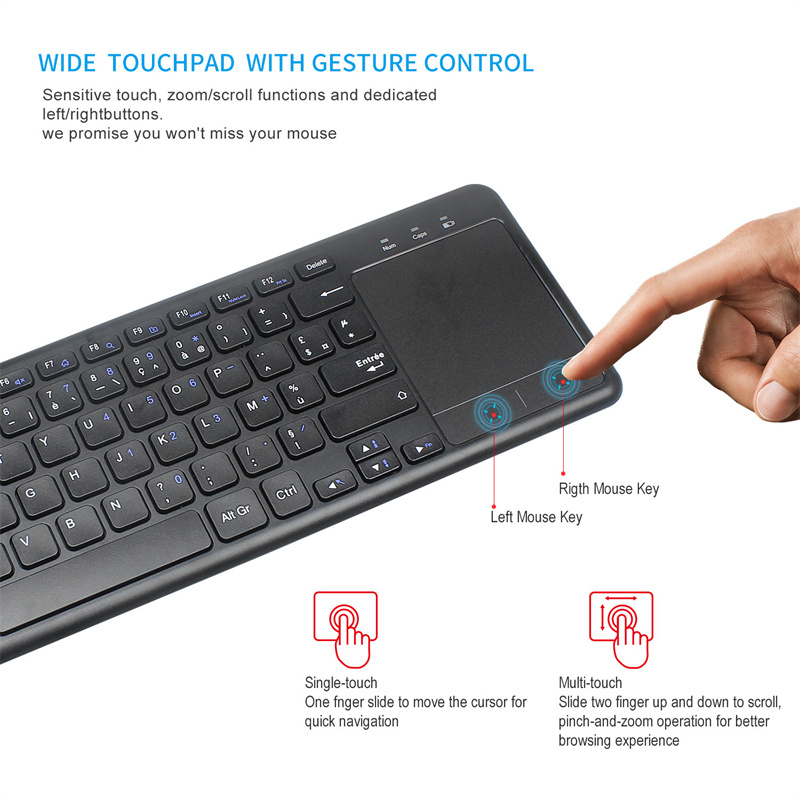 Keyboard Wireless QWERTY dengan Touchpad - Q63 - Black