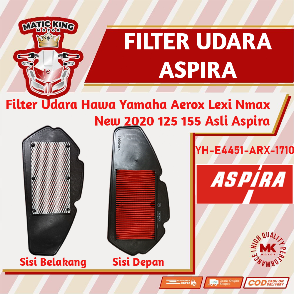 Filter Udara Hawa Yamaha Aerox Lexi Nmax New 2020 125 155 ORI ASLI Aspira Astra Otoparts YH-WE4451-ARX-1710