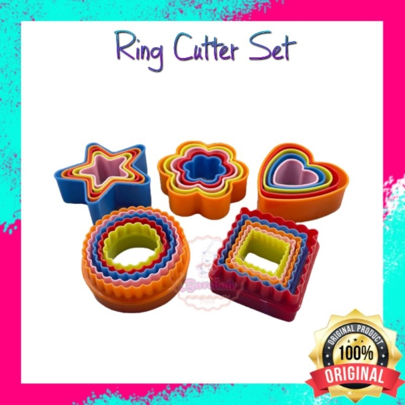 Ring Cutter Bulat Plastik 2 sisi 1 set/ Cetakan Bento / cetakan kue kering / cookie cutter