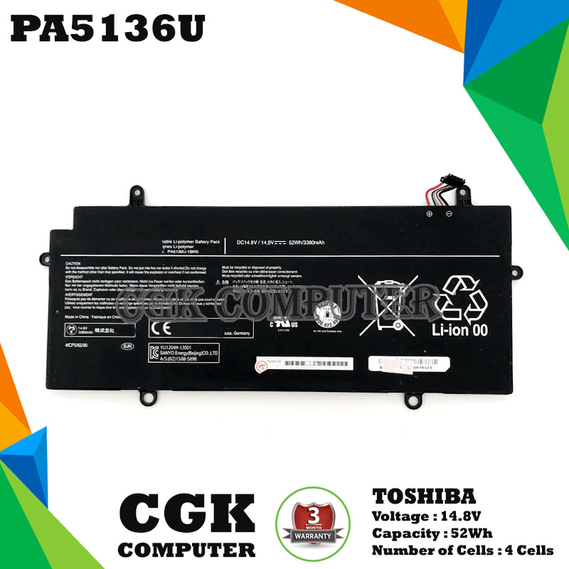 Baterai Laptop Toshiba Portege Z30 Z30-A Z30-B Z30-C Z30-E PA5136U