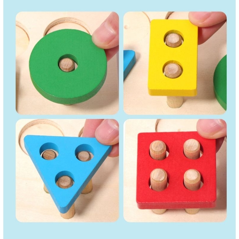 mainan edukasi shape sorter and fishing / wooden toys