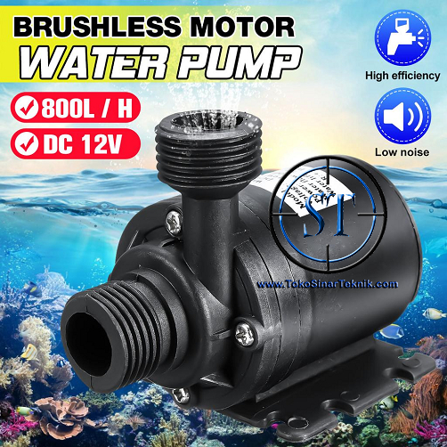 Pompa Air Aquarium Ikan 12V DC 22W 5M 800L/H Brushless Submersible Pool Water Pump Fish Tank