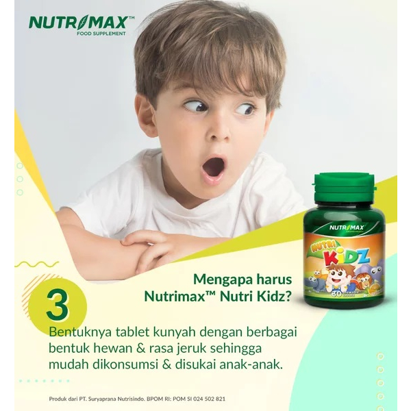 [BPOM] Nutrimax Nutri Kidz Isi 30 Tablet (Bisa Dikunyah) / Nutrimax Vitamin C+ NutriKidz / MY MOM