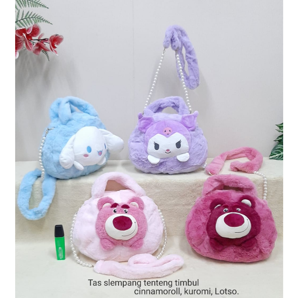 Tas Selempang Tenteng Kuromi Cinnamoroll Lotso Animal Timbul