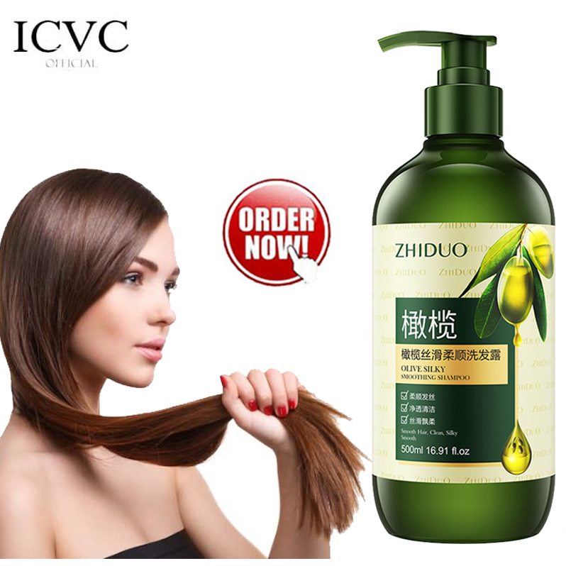 Shampo Olive Rambut Kering Menutrisi Lembut Halus Olive Silky Shampoo CINDYNAL x ZHIDUO 500ml