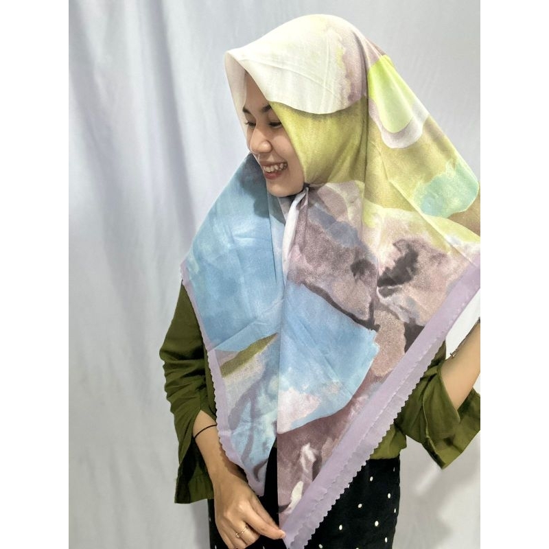 Hijab Voal Segiempat Motif || BANISKUP series || teriakannamaMudikesunyianhatikuh