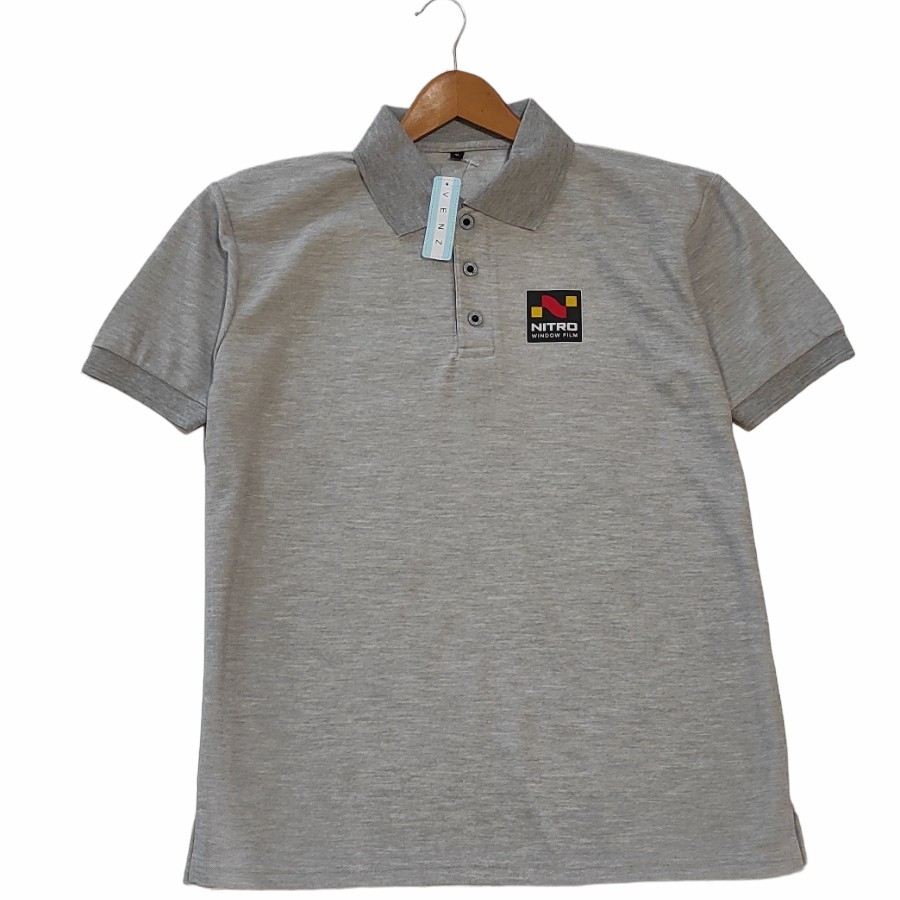Kaos Kerah Pria/ Logo Nitro/ Kaos Polo shirt Pria/Abu-abu