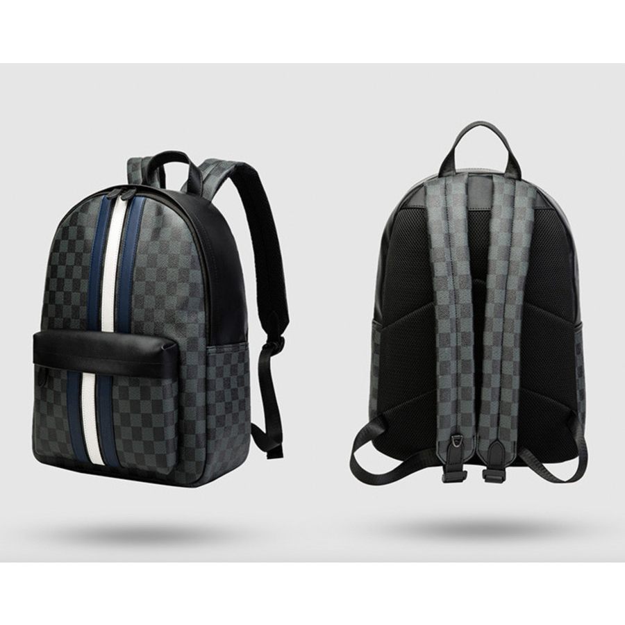 Tas Ransel Kulit Pria Tas Backpack Tas Gendong BLUE LINE MONOCHROME