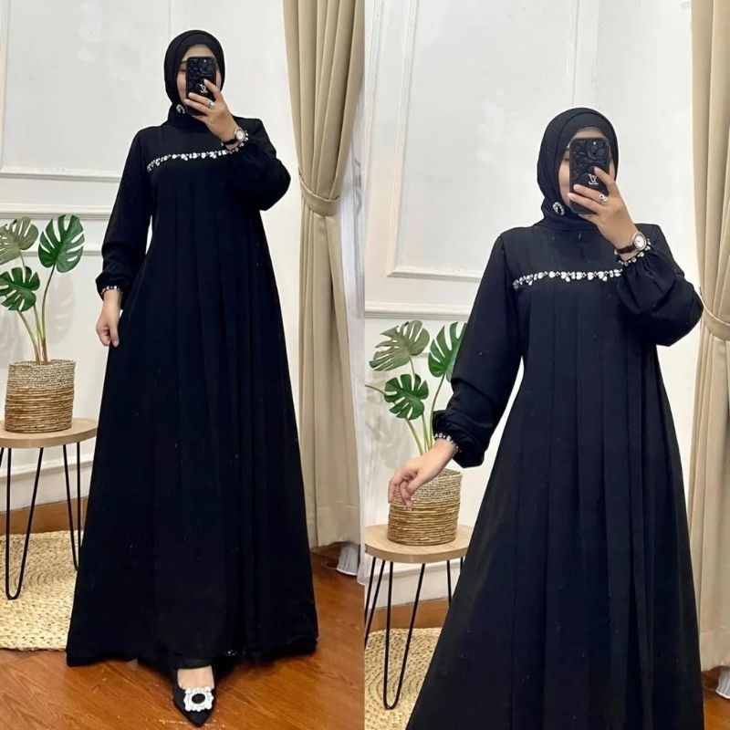 NAYLA GROWN GAMIS TERLARIS CERUTY BABYDOLL/TAMARA DRESS MUSLIM WANITA KEKINIAN/MARIYAM GAMIS PESTA KONDANGAN/FAR MOSLEMSTORE