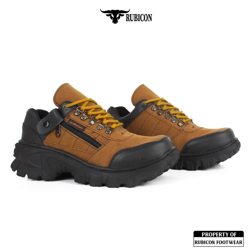 BIG PROMO | SEPATU BOOTS SAFETY UJUNG BESI PRIA RUBICON DINO GREY TACTICAL LOW BOOTS