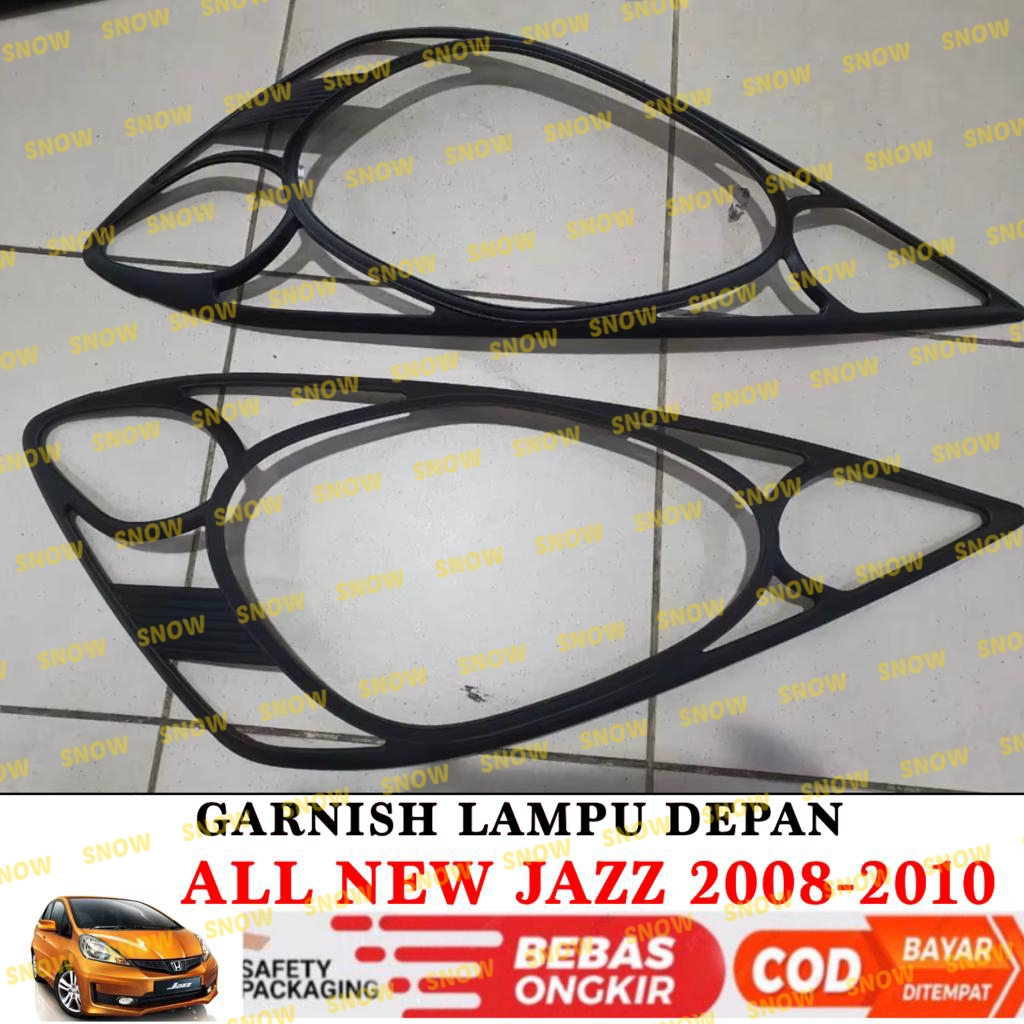 Garnish Lampu Depan All New Jazz 2008 2010 Hitam Chrome