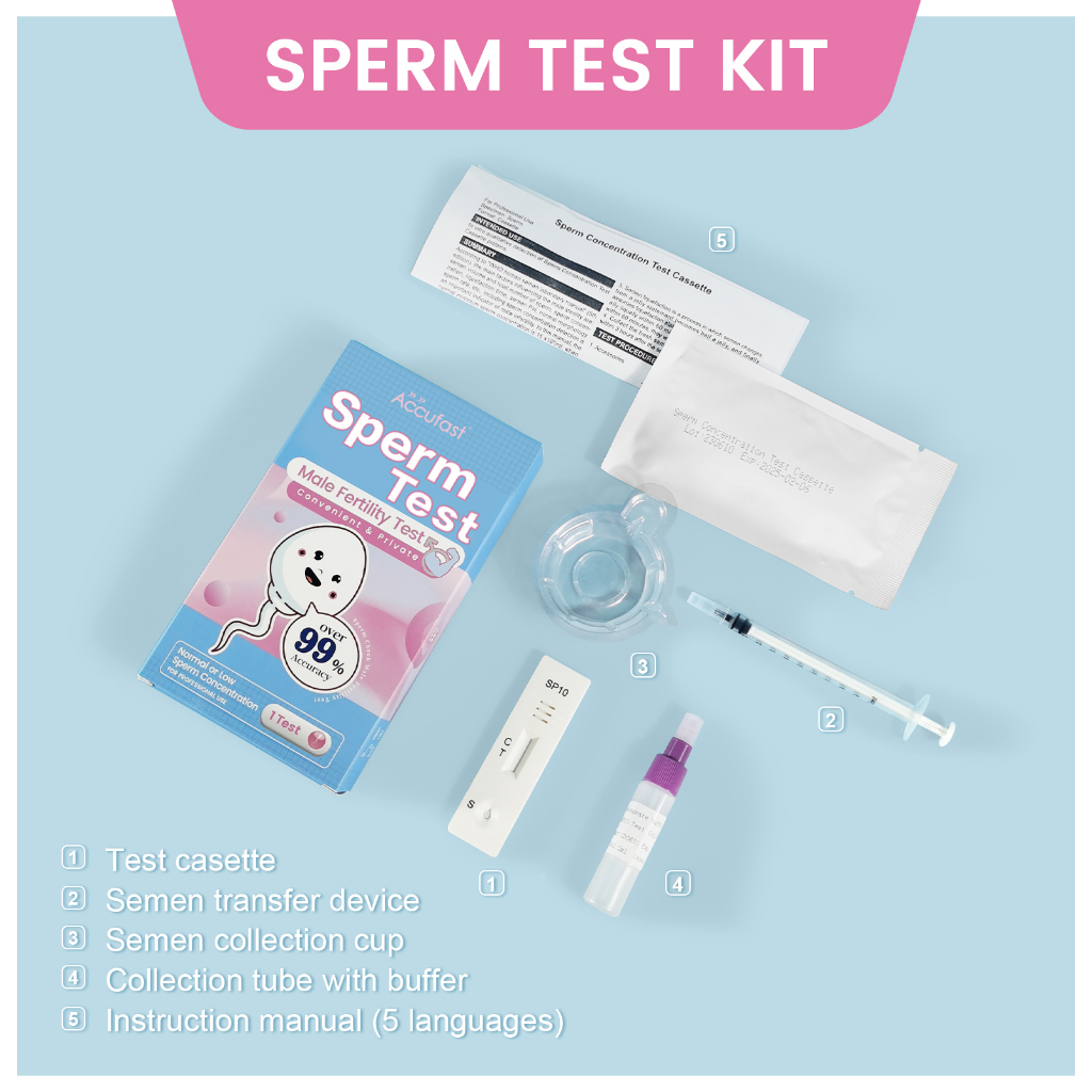 ACCUFAST Sperm Test Kit Ujian Sperma Untuk persiapan kehamilan pria Tepat 99% ujian jumlah sperma