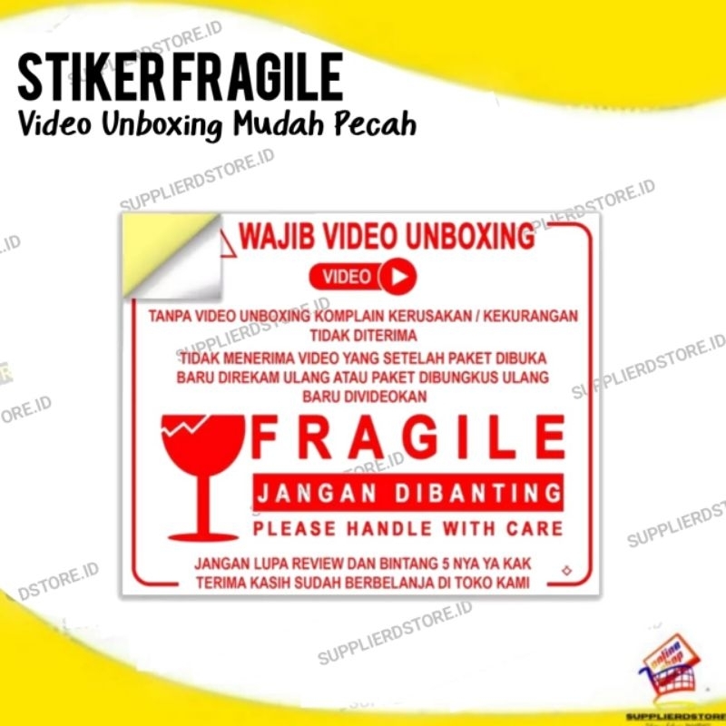 

Sticker Video Unboxing Fragile Mudah Pecah