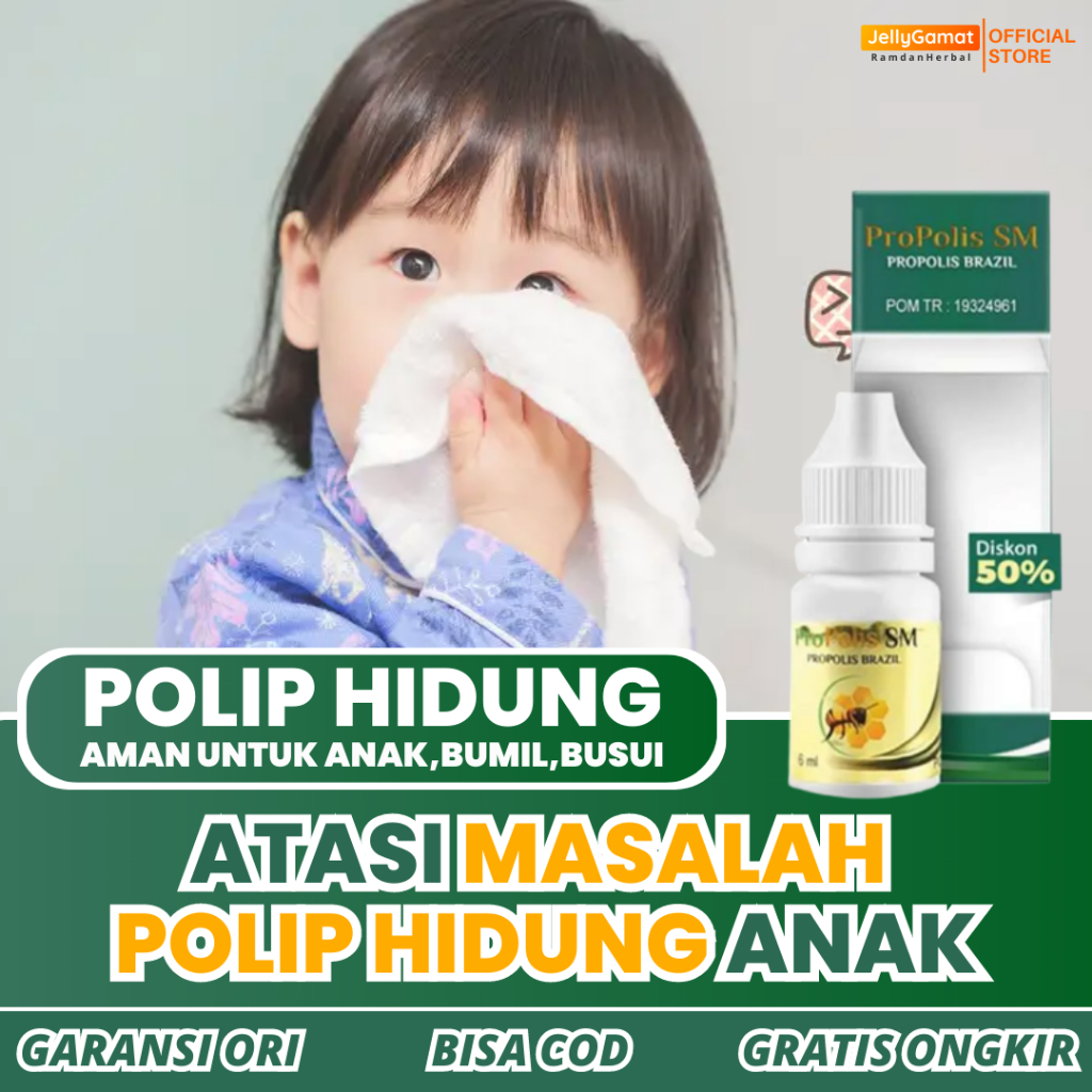 Obat Polip Hidung Pada Anak Pilek Menahun ISPA Flu Pilek Tak Kunjung Sembuh PROPOLIS SM
