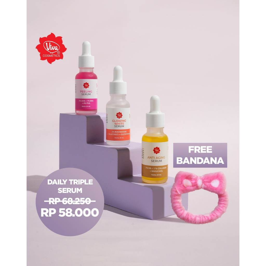 Paket 1 Viva Glowing White Serum 1 Viva Anti Aging Serum 1 Viva Peeling Serum